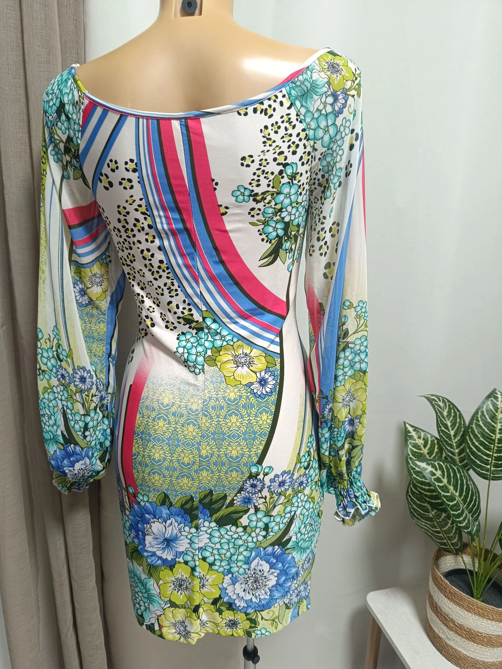 Printed chiffon sleeved dress – photo 2